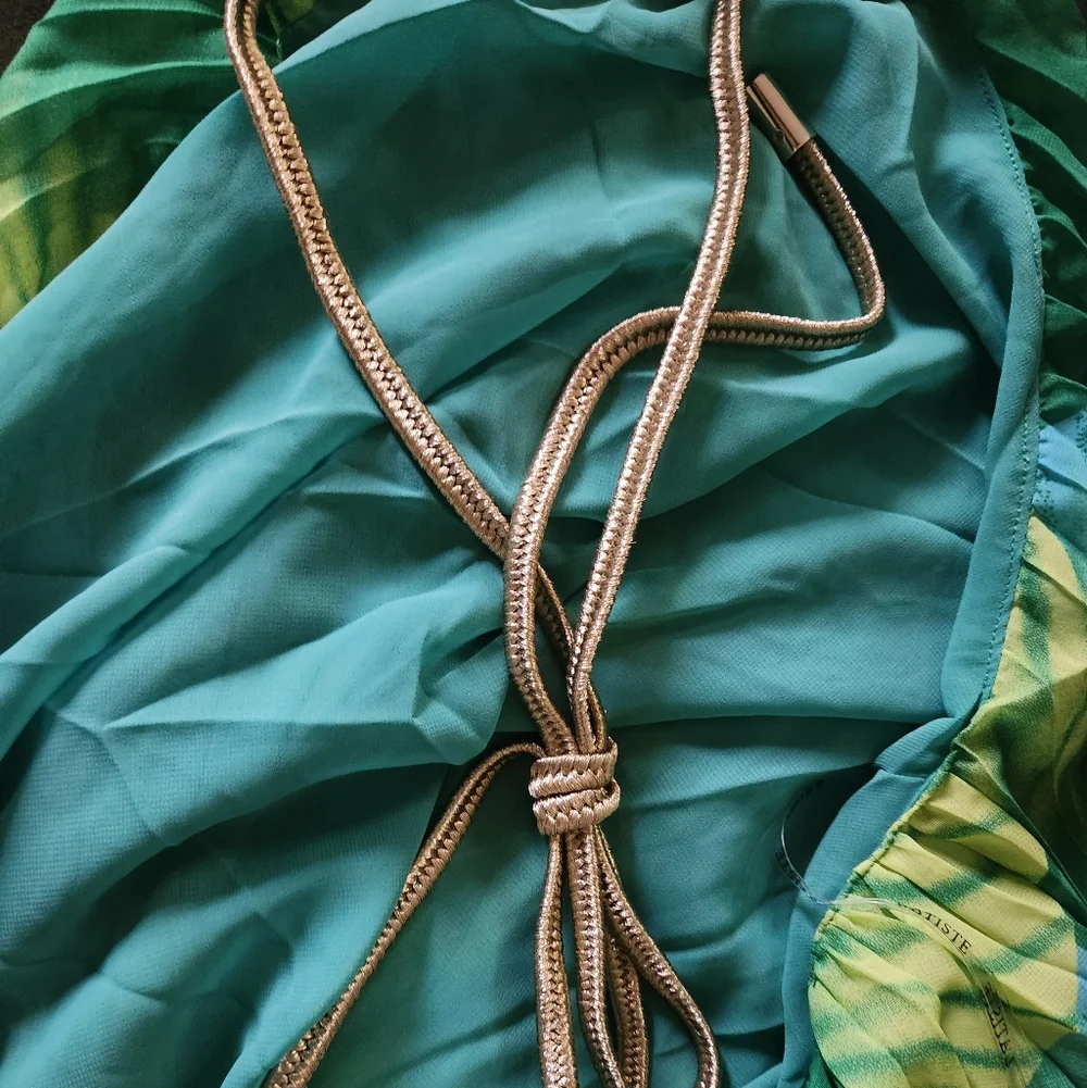 Tropical Leaf Print Maxi Halter Dress Sz 1X Nwt - Picture 4 of 5